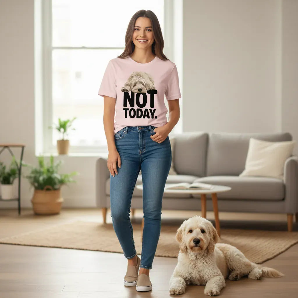 Cream Goldendoodle Not Today T-Shirt in by Puppy Jo