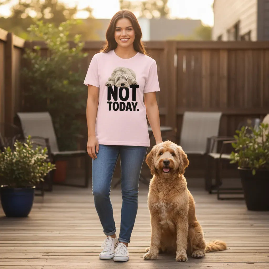 Cream Goldendoodle Not Today T-Shirt in by Puppy Jo