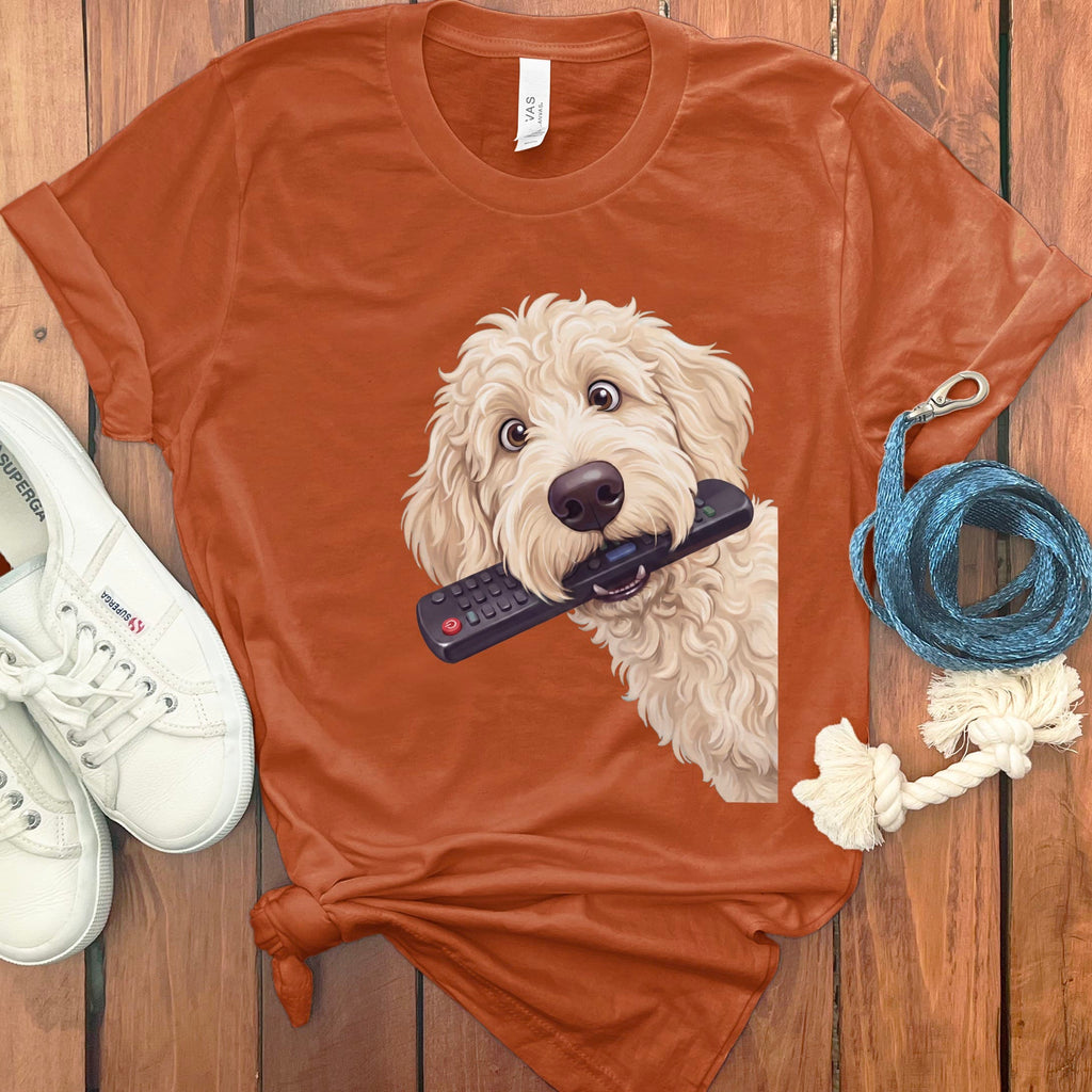 Cream Goldendoodle Remote T-Shirt in Autumn / S by Puppy Jo