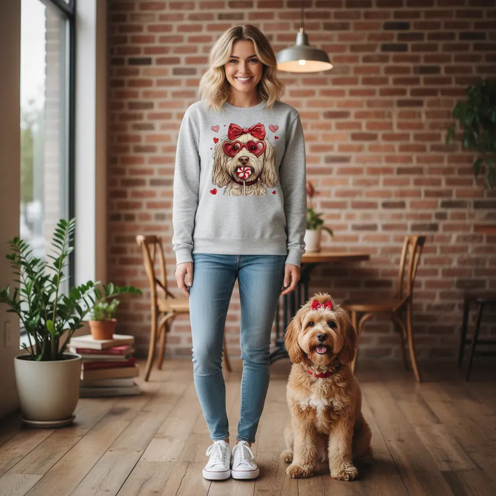 Cream Labradoodle Coquette Sweatshirt in by Puppy Jo