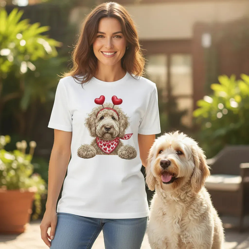 Cream Labradoodle Heart Sweatshirt in by Puppy Jo
