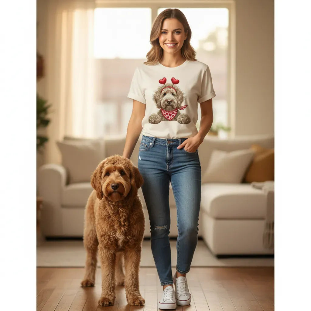 Cream Labradoodle Heart T-Shirt in by Puppy Jo