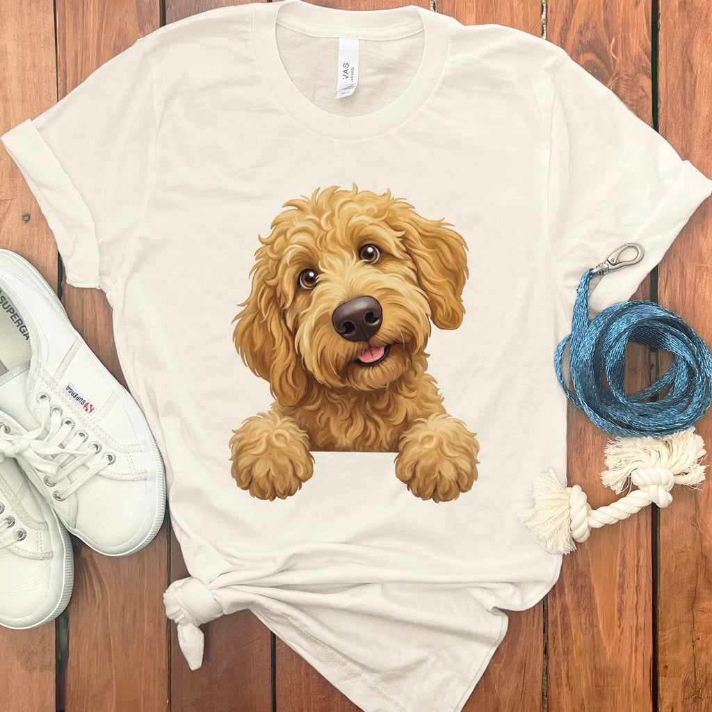 Curious Apricot Goldendoodle T-Shirt in Natural / S by Puppy Jo