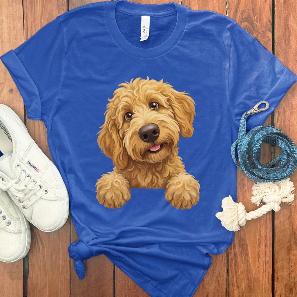 Curious Apricot Goldendoodle T-Shirt in True Royal / S by Puppy Jo