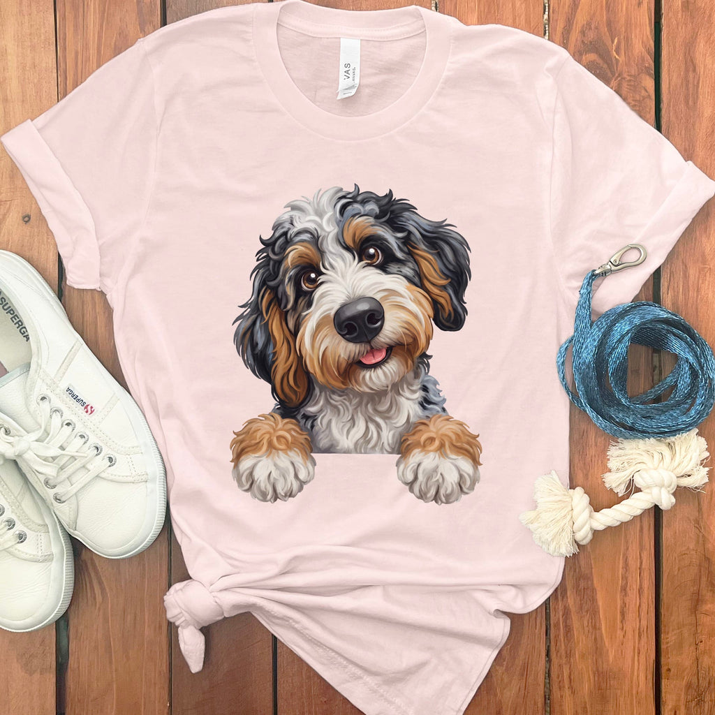 Curious Aussiedoodle T-Shirt in Soft Pink / S by Puppy Jo