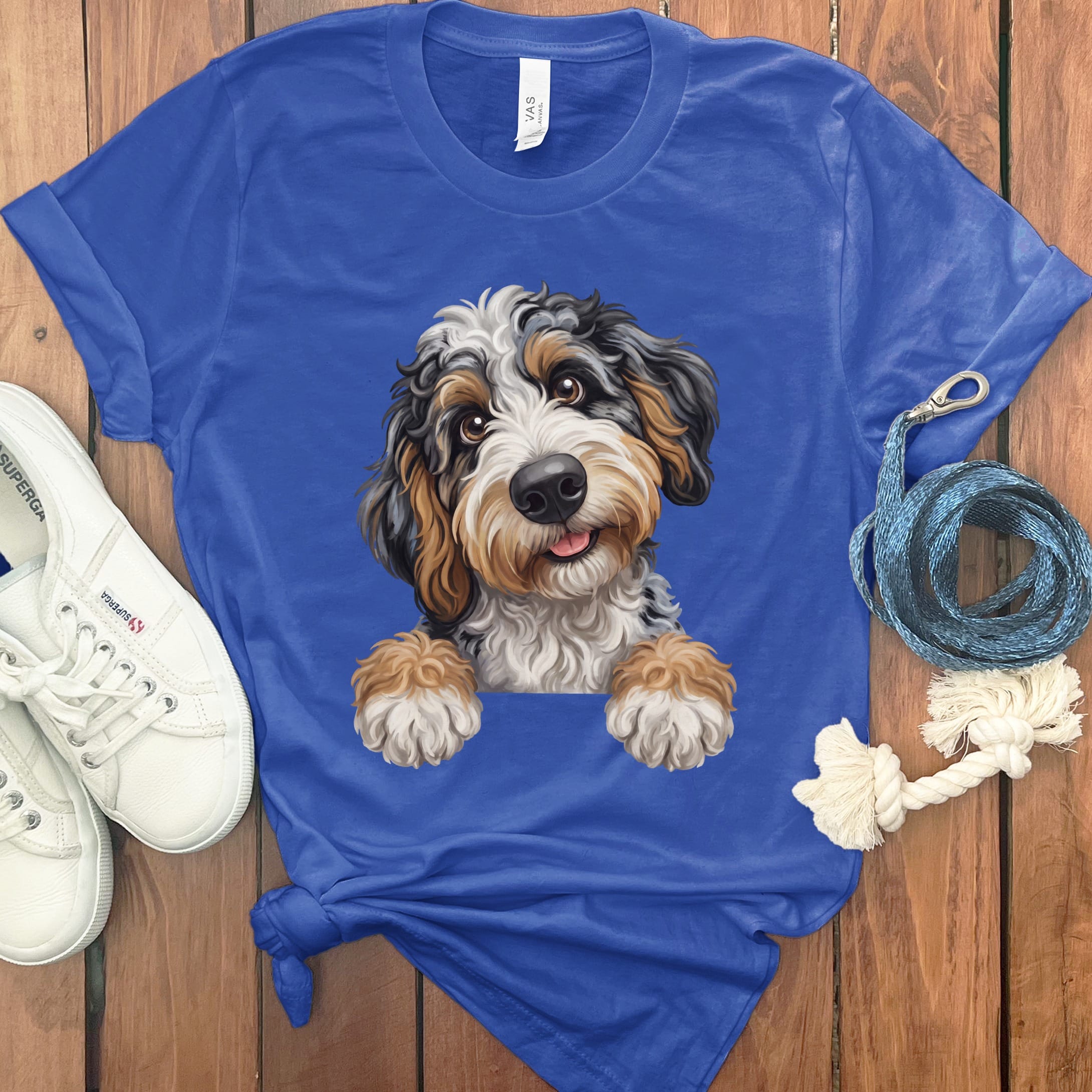 Curious Aussiedoodle T-Shirt in True Royal / S by Puppy Jo