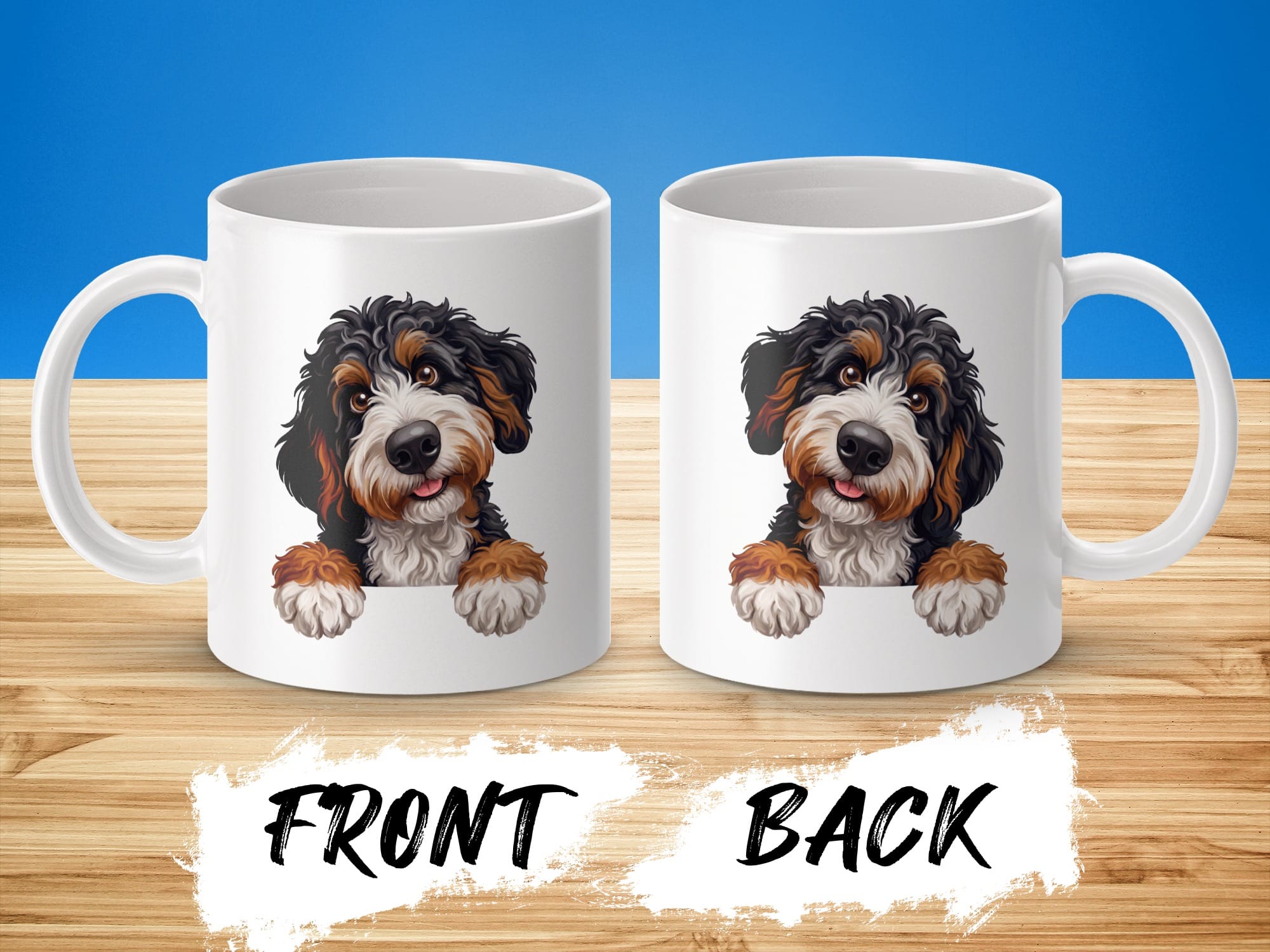 Curious Bernedoodle Mug in by MyDesigns