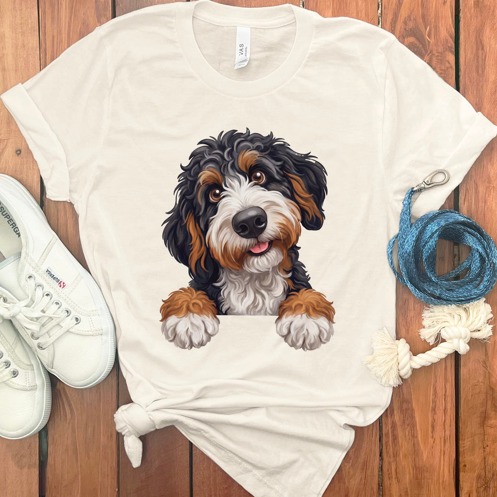 Curious Bernedoodle T-Shirt in Natural / S by Puppy Jo