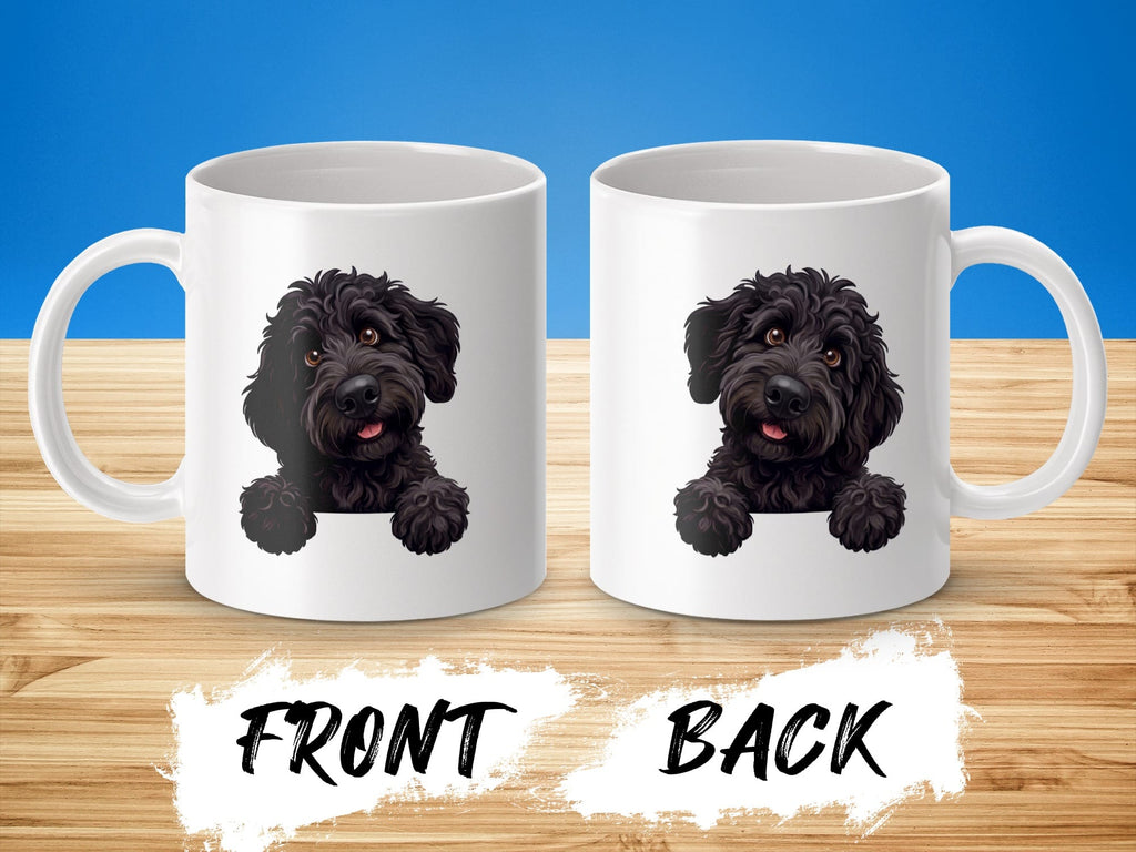 Curious Black Goldendoodle Mug in by MyDesigns