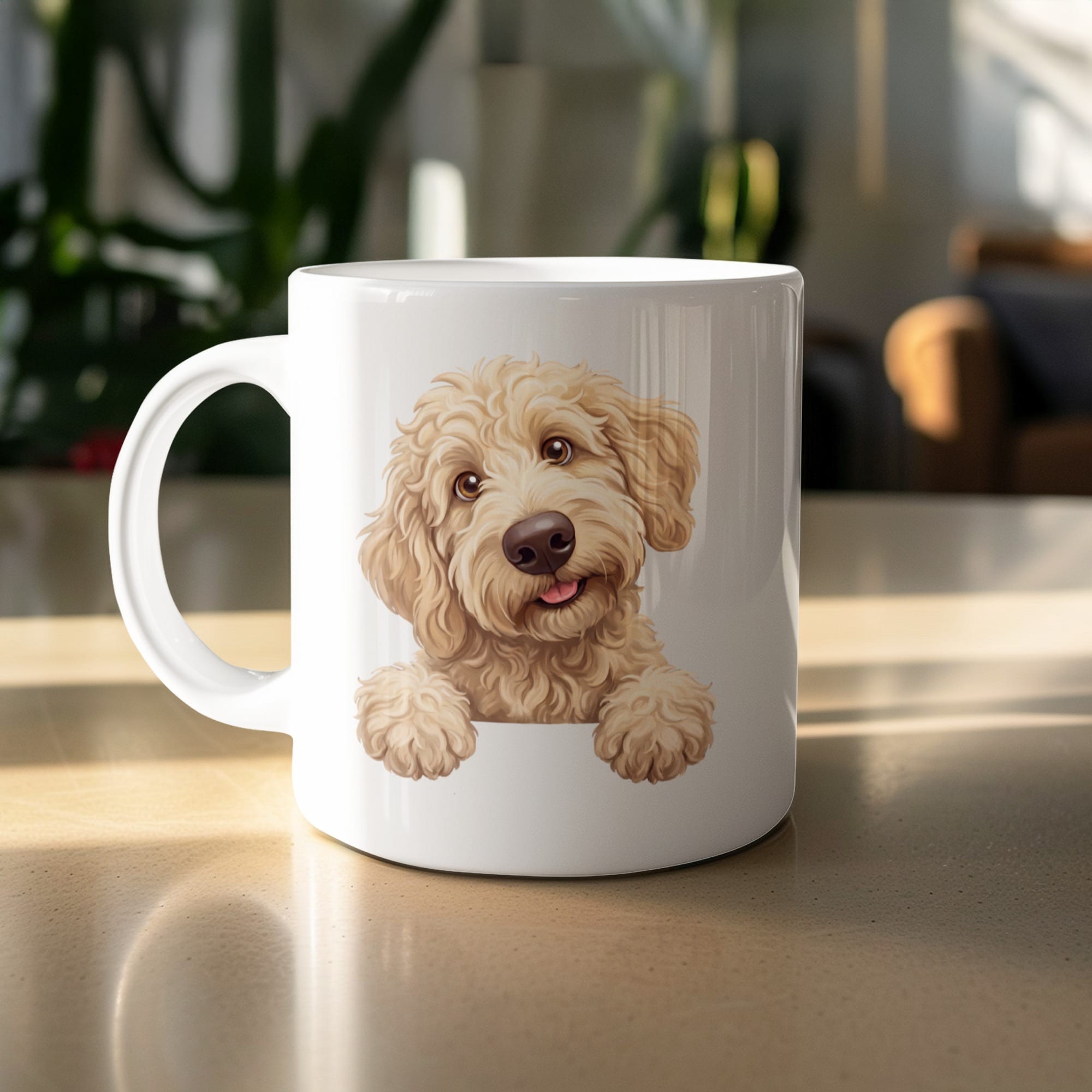 Curious Cream Goldendoodle Mug in 11oz by MyDesigns