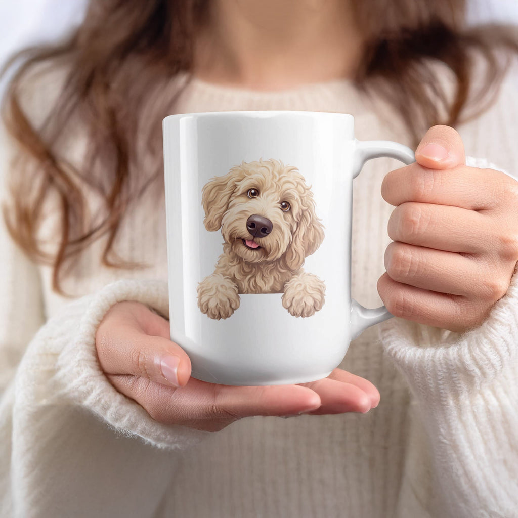 Curious Cream Goldendoodle Mug in by MyDesigns