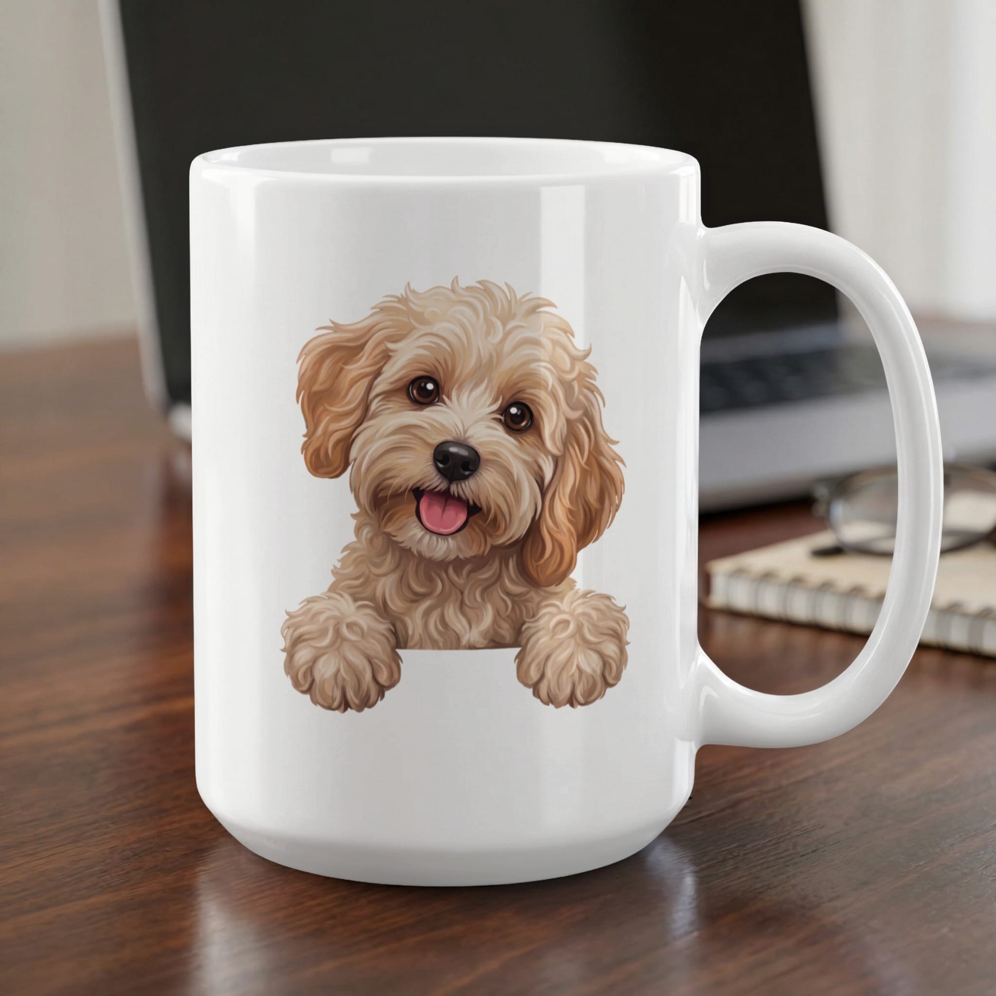 Curious Maltipoo Mug in 15oz by MyDesigns