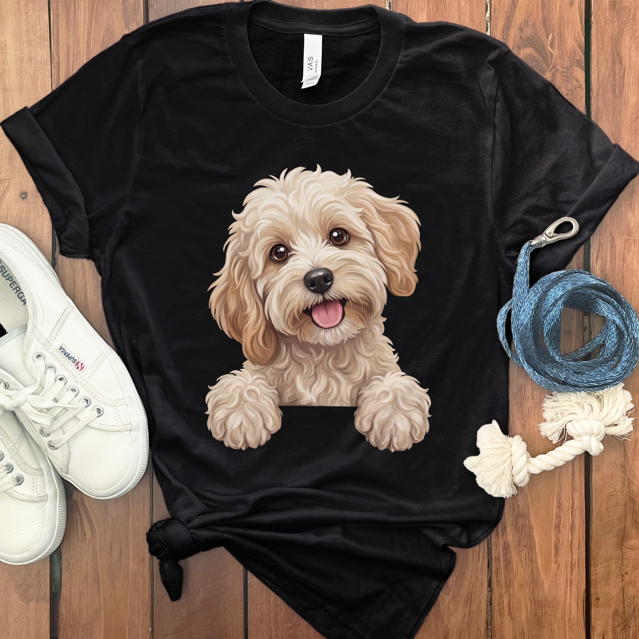 Curious Maltipoo T-Shirt in Black / S by Puppy Jo