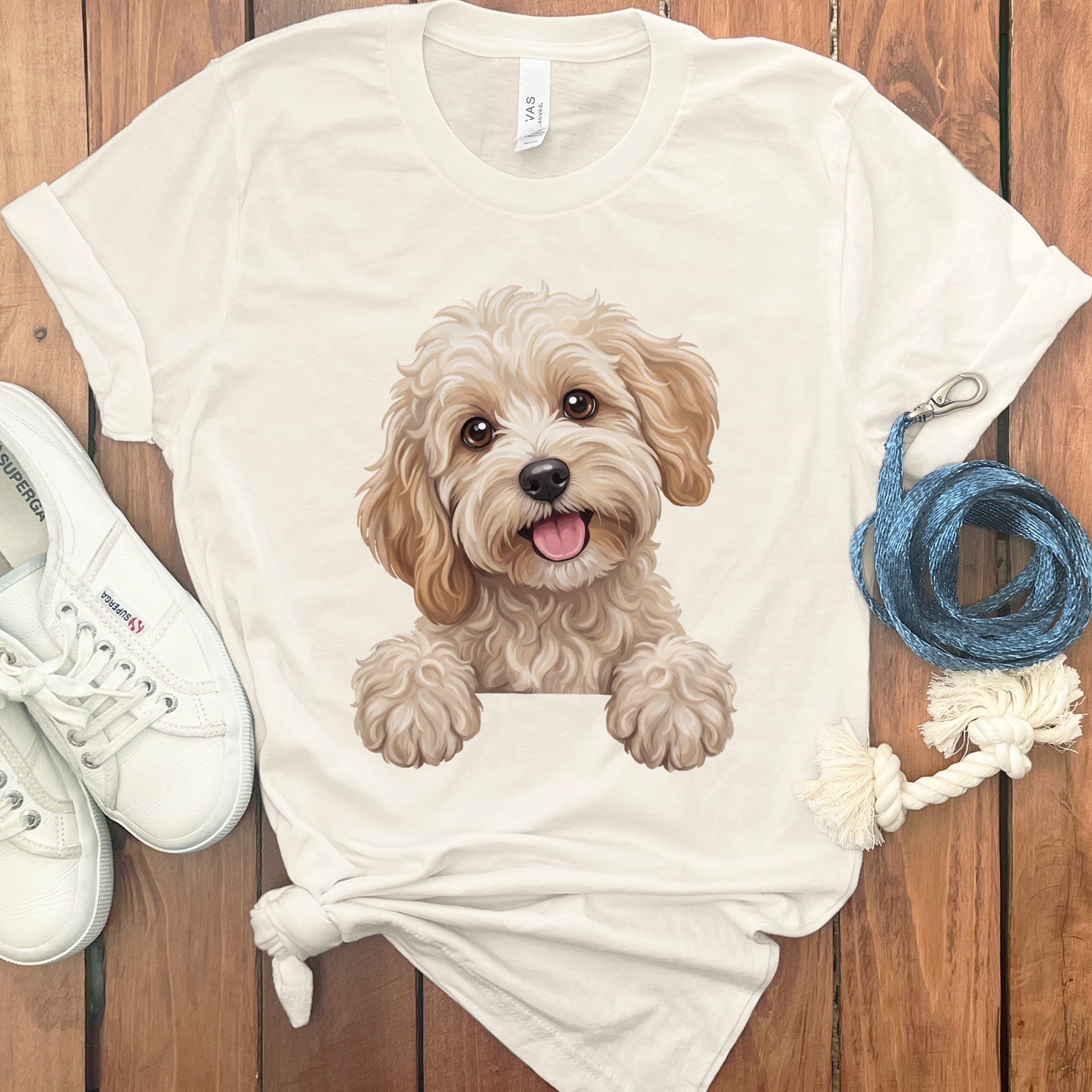 Curious Maltipoo T-Shirt in Natural / S by Puppy Jo