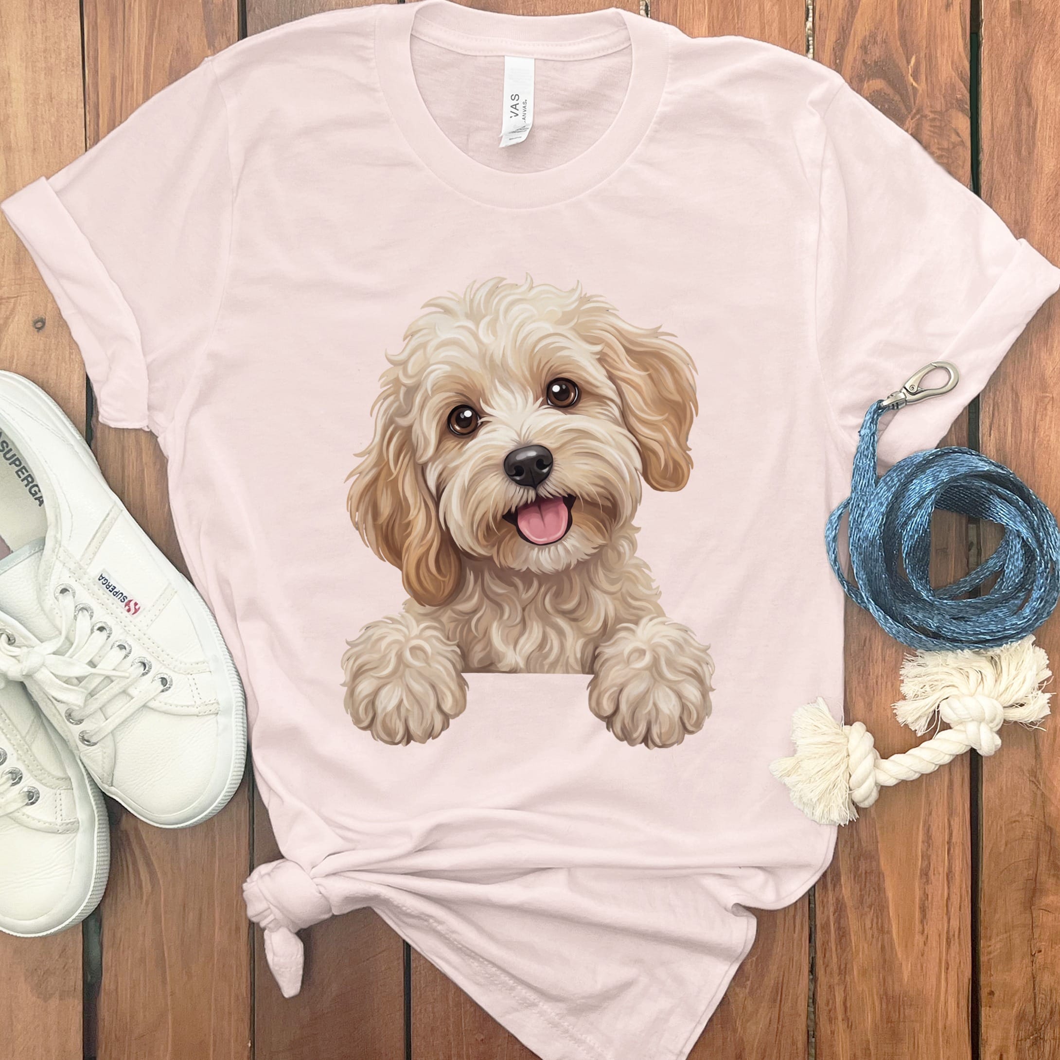 Curious Maltipoo T-Shirt in Soft Pink / S by Puppy Jo