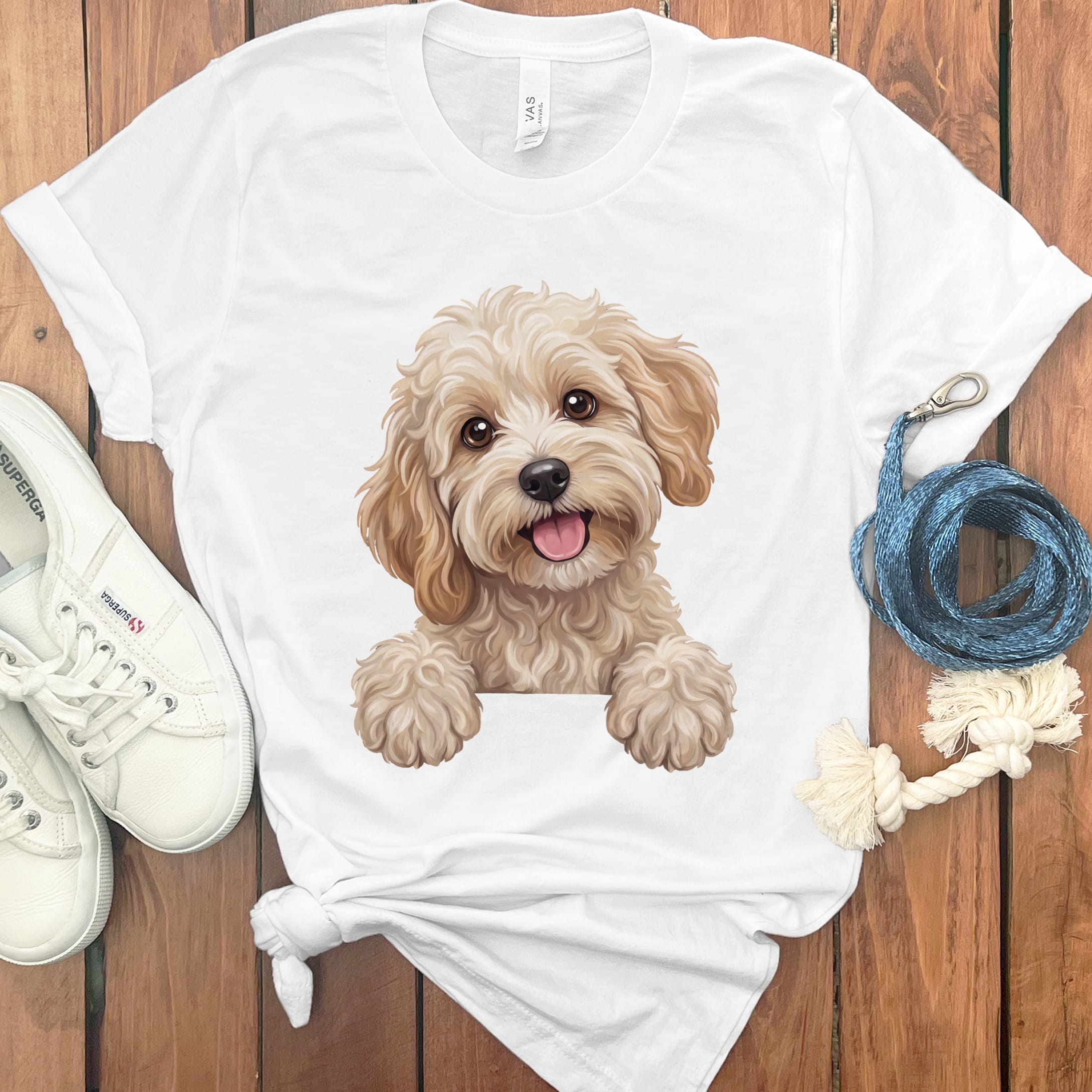 Curious Maltipoo T-Shirt in White / S by Puppy Jo