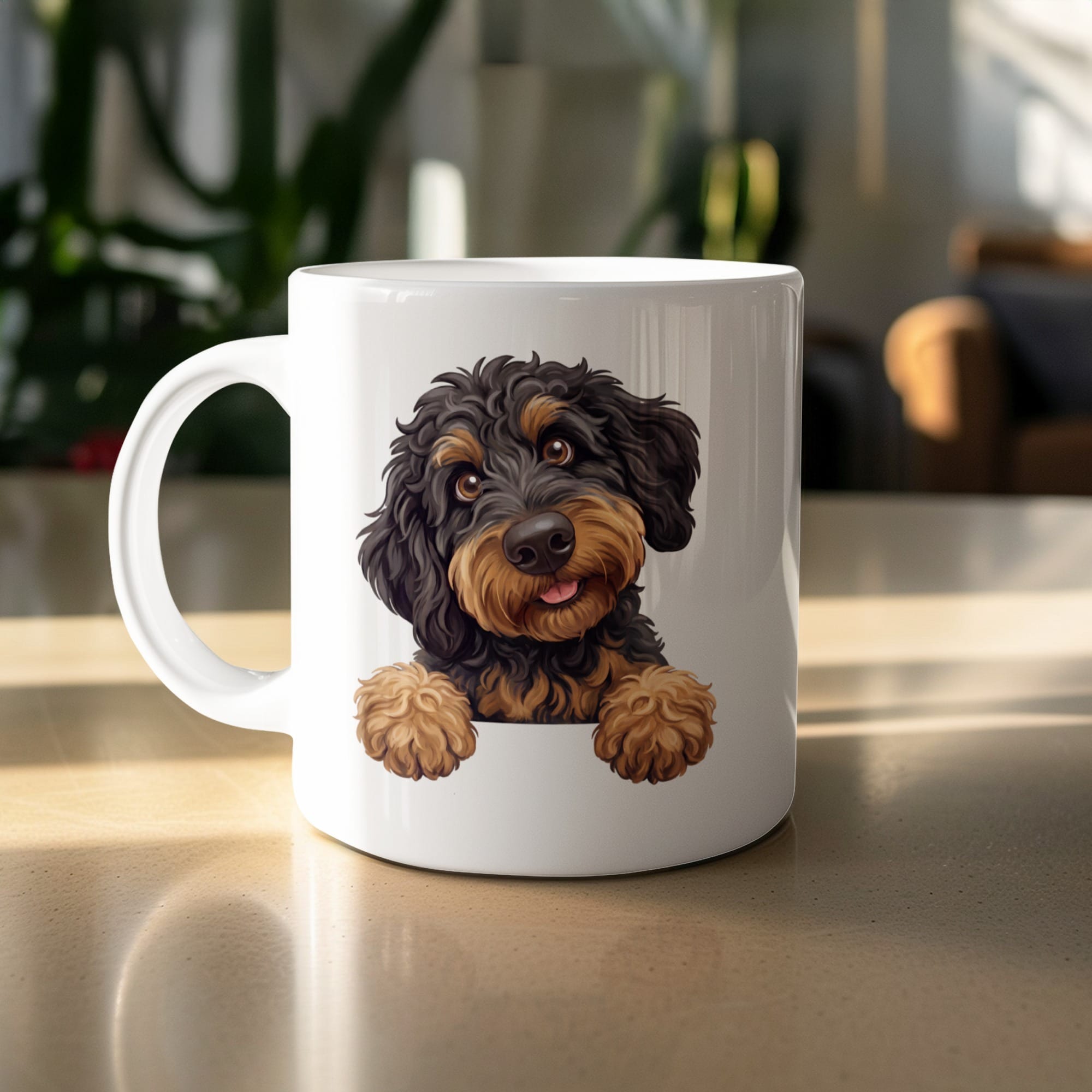 Curious Phantom Goldendoodle T-Shirt in 11oz by MyDesigns