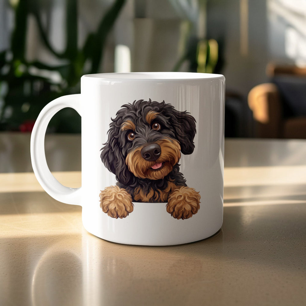 Curious Phantom Goldendoodle T-Shirt in 11oz by MyDesigns