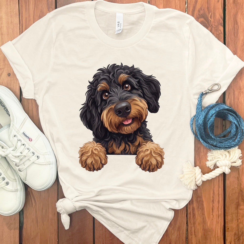 Curious Phantom Goldendoodle T-Shirt in Natural / S by Puppy Jo