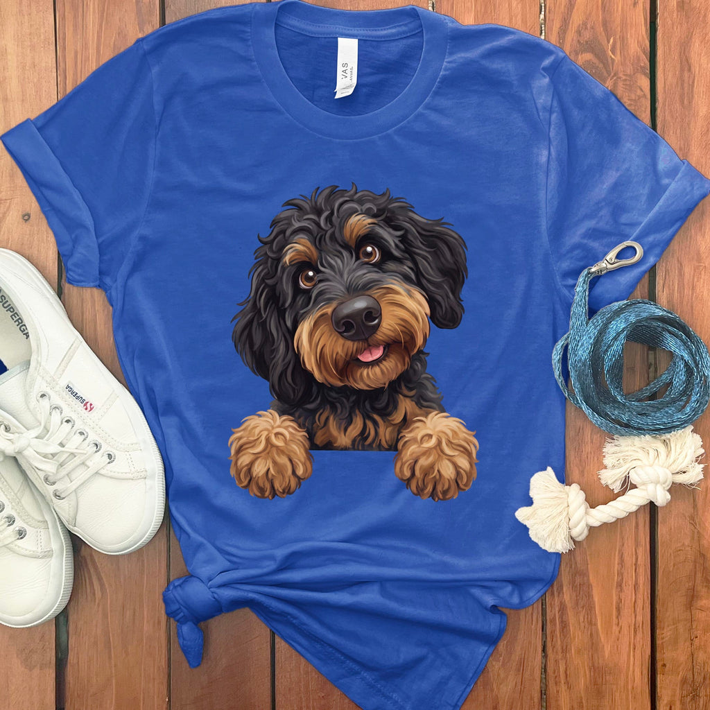 Curious Phantom Goldendoodle T-Shirt in True Royal / S by Puppy Jo