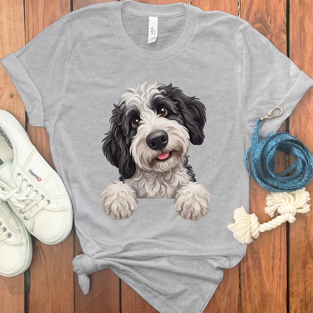 Curious Sheepadoodle T-Shirt in Athletic Heather / S by Puppy Jo