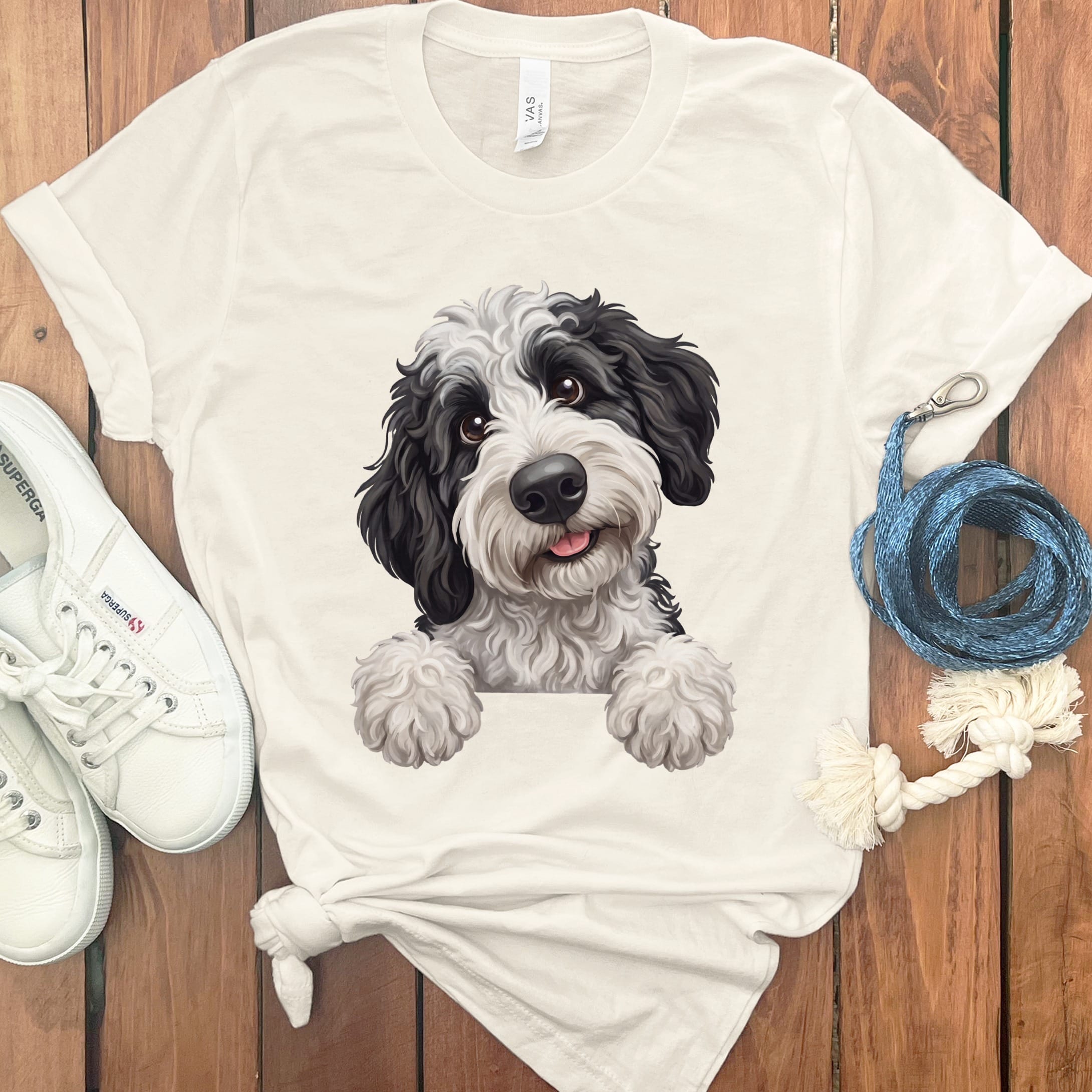 Curious Sheepadoodle T-Shirt in Natural / S by Puppy Jo
