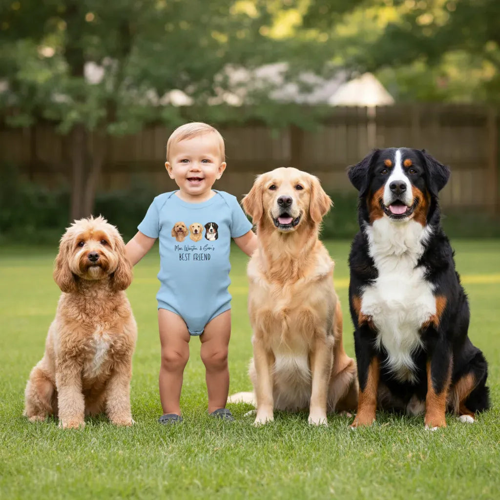 Custom Baby Best Friends Bodysuit in by Puppy Jo