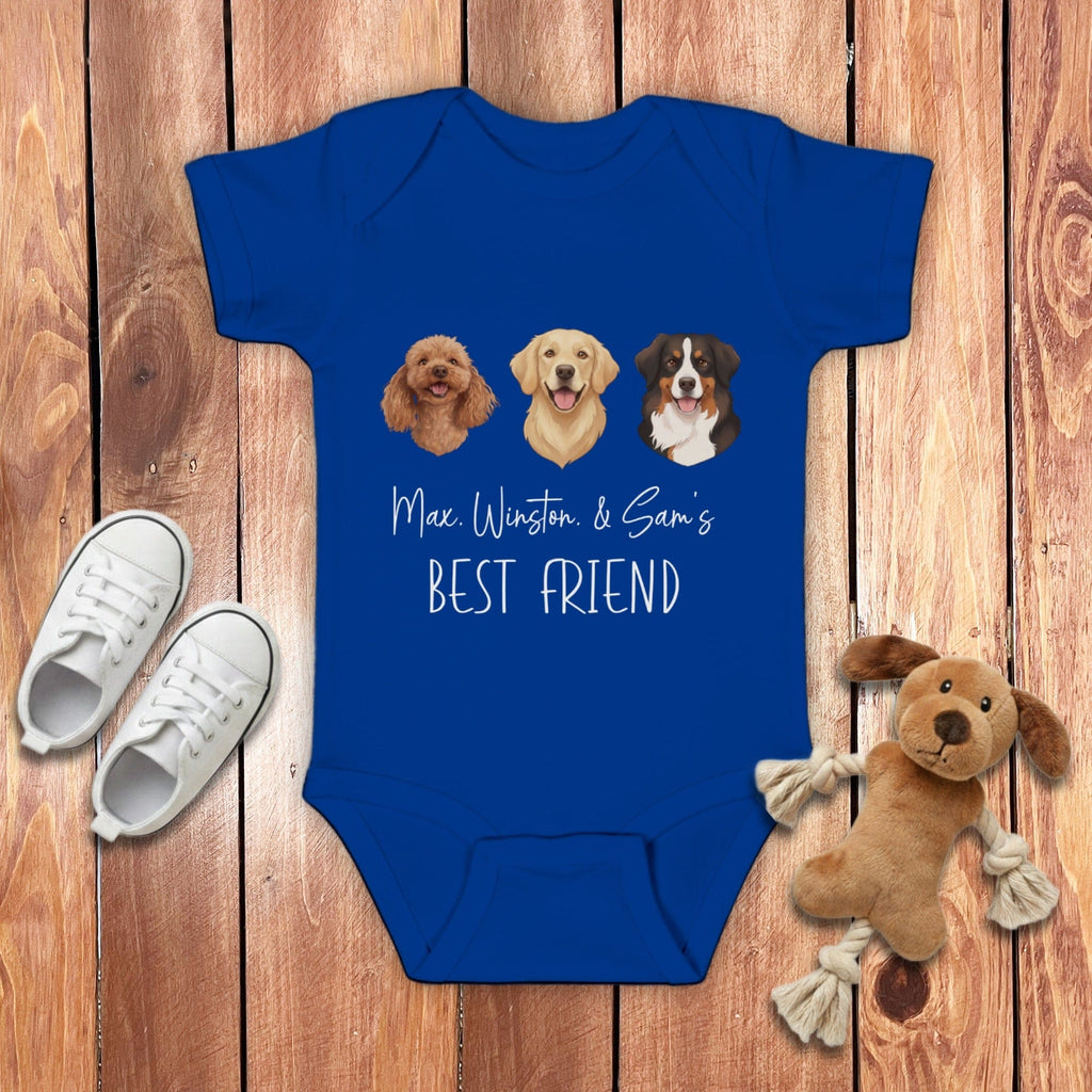 Custom Baby Best Friends Bodysuit in Royal / NB (0-3M) by Puppy Jo