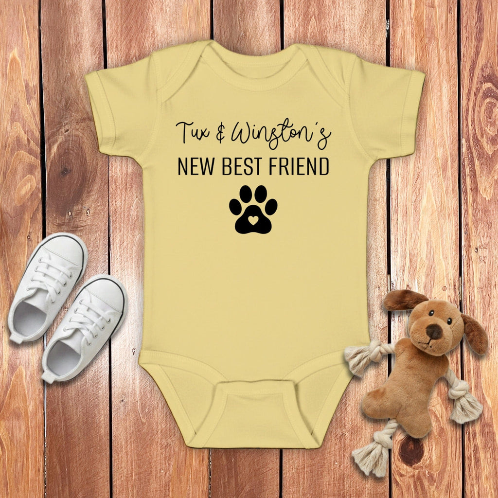 Custom Best Friend Bodysuit in Banana / 6M by Puppy Jo