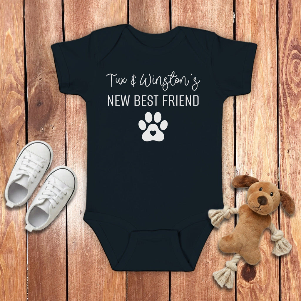 Custom Best Friend Bodysuit in Black / 6M by Puppy Jo