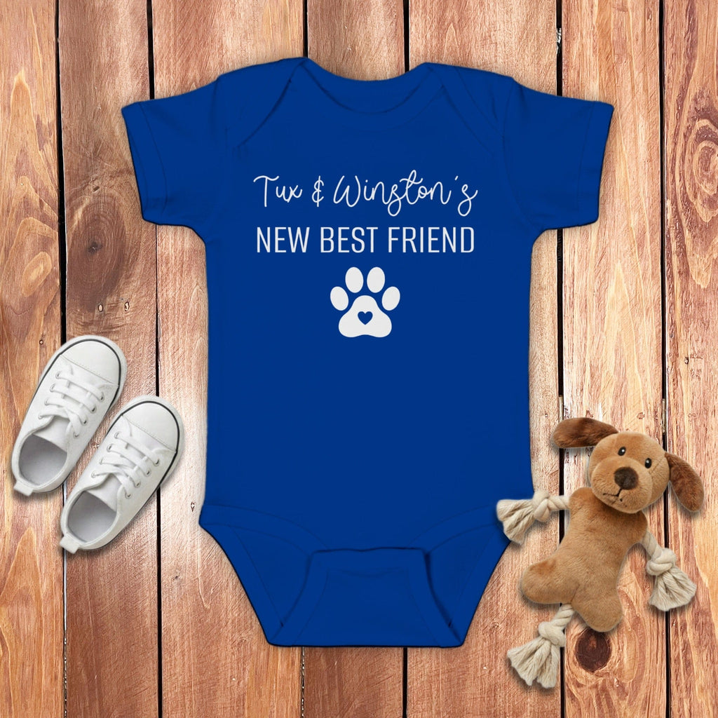 Custom Best Friend Bodysuit in Royal / 6M by Puppy Jo