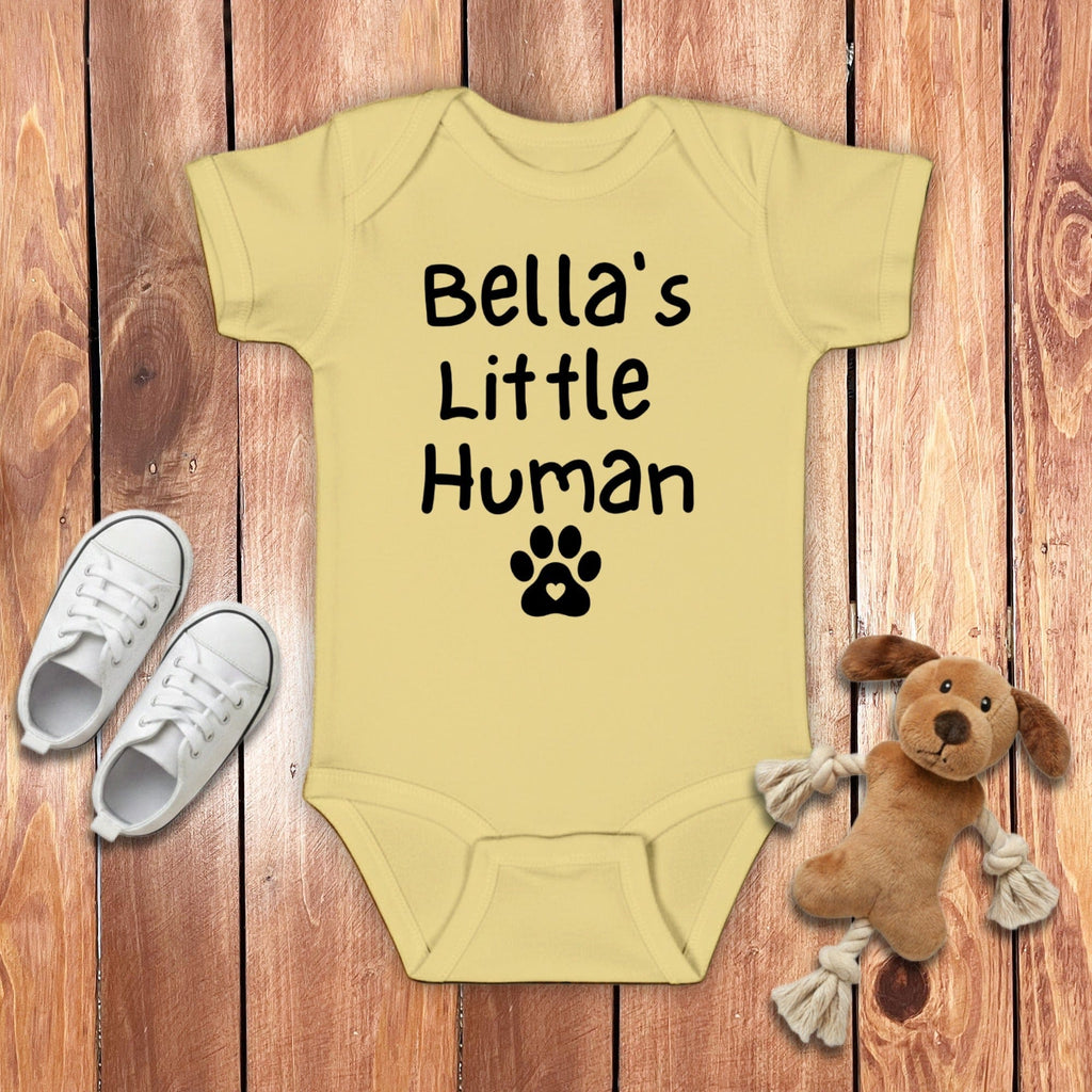Custom Dog's Little Human Bodysuit in Banana / 6M by Puppy Jo