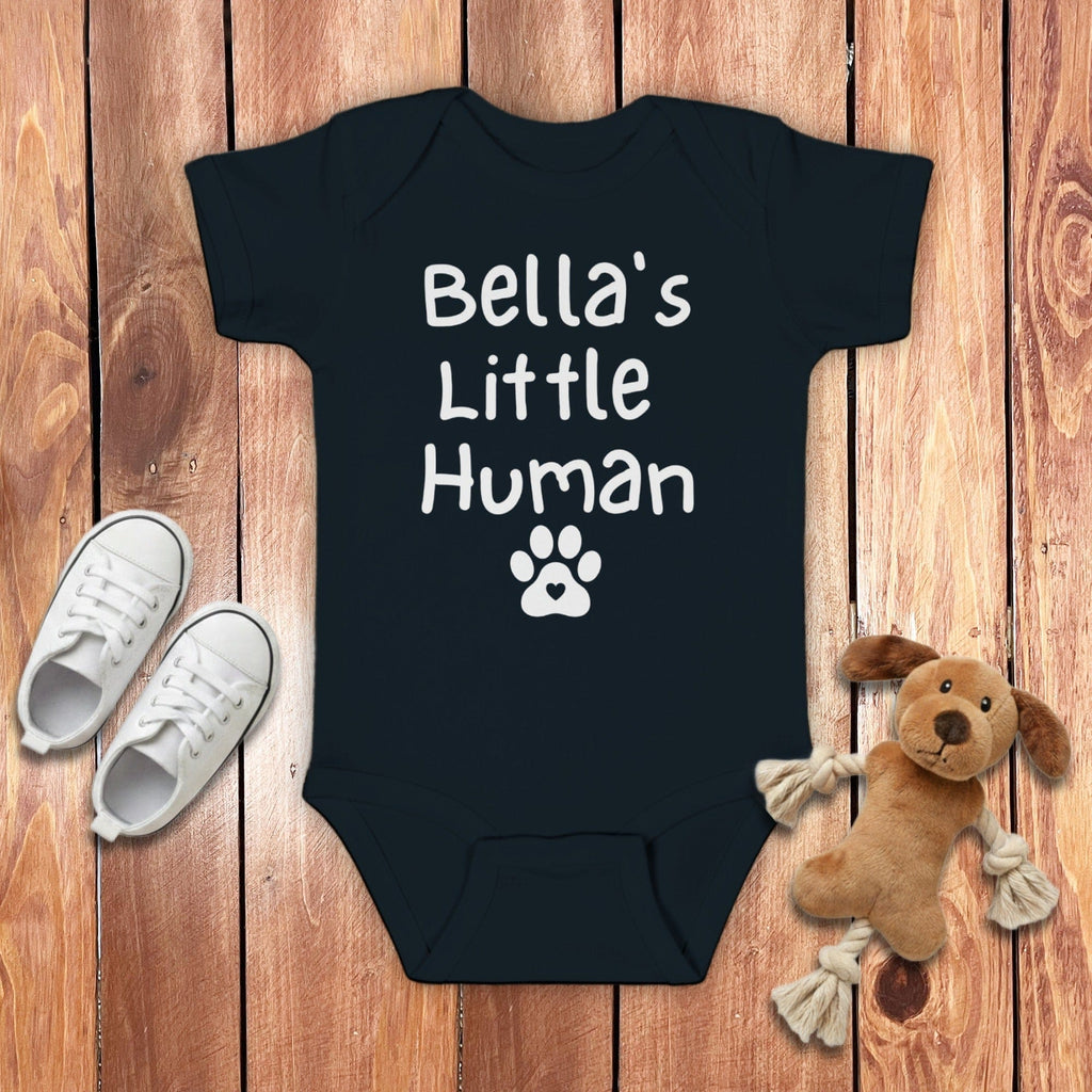 Custom Dog's Little Human Bodysuit in Black / 6M by Puppy Jo