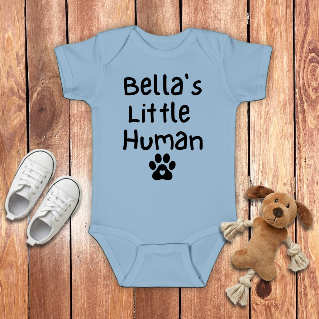 Custom Dog's Little Human Bodysuit in Light Blue / 6M by Puppy Jo