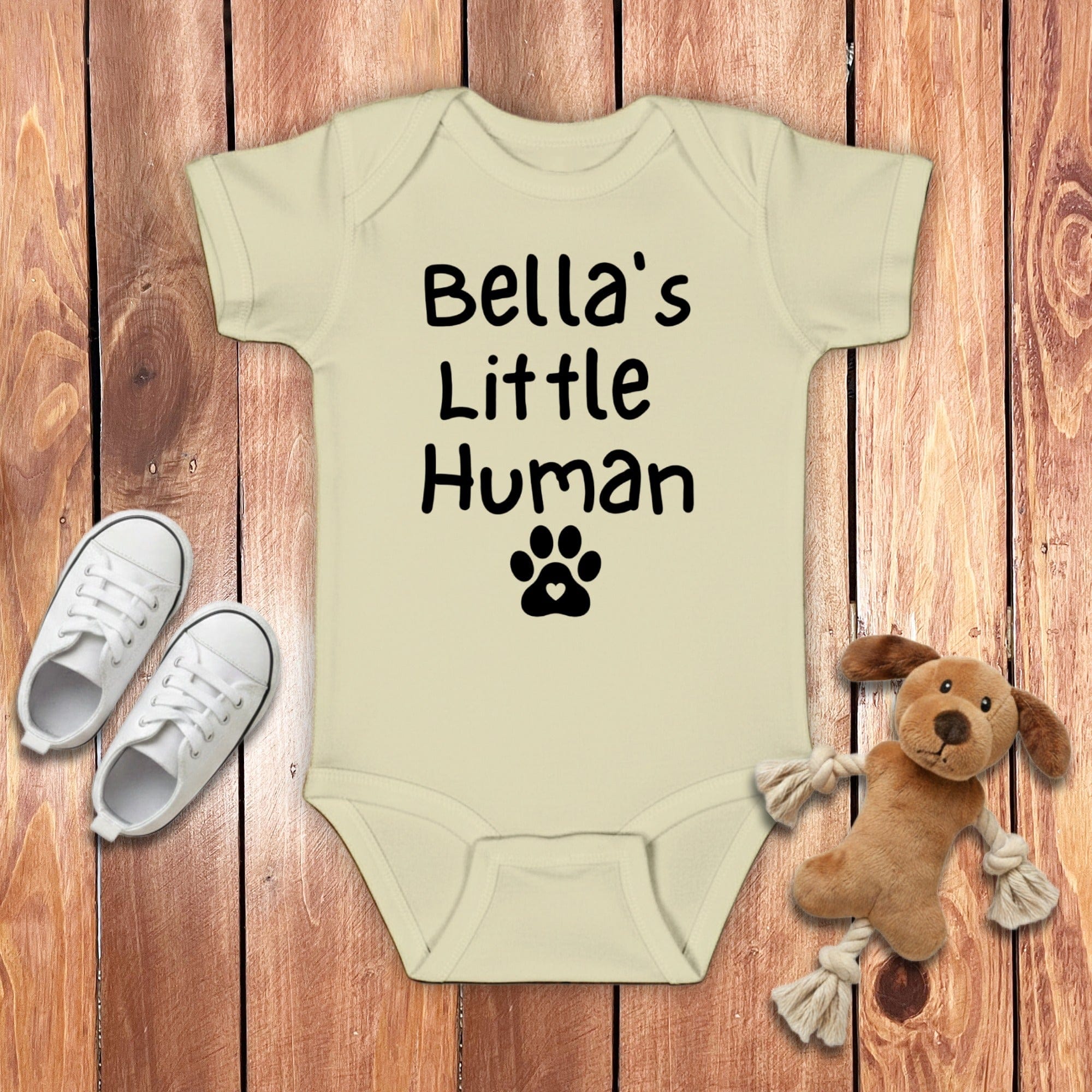Custom Dog's Little Human Bodysuit in Natural / 6M by Puppy Jo