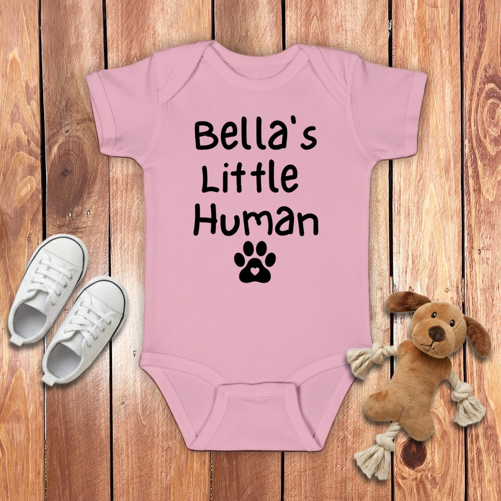 Custom Dog's Little Human Bodysuit in Pink / 6M by Puppy Jo