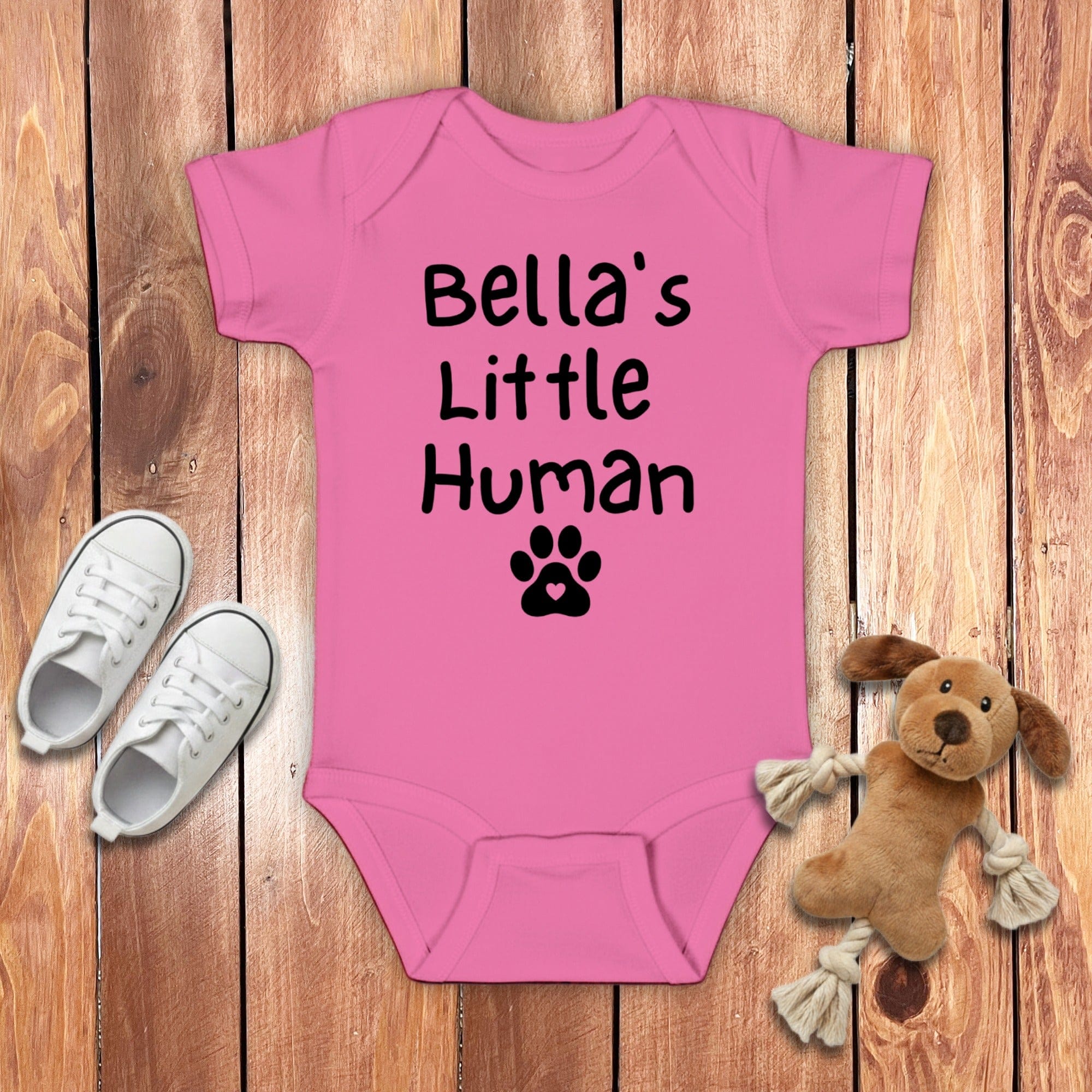 Custom Dog's Little Human Bodysuit in Raspberry / 6M by Puppy Jo