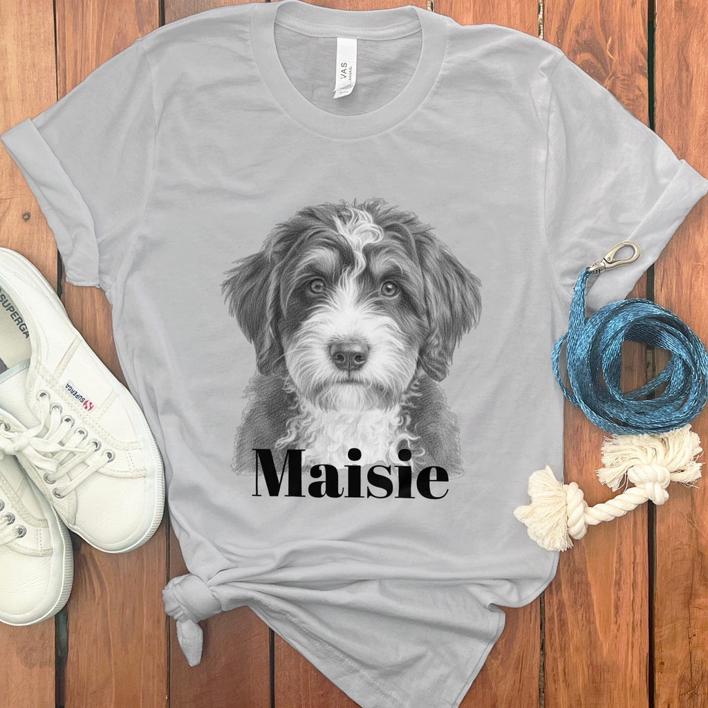 Custom Doodle Photo T-Shirt in Athletic Heather / S by Puppy Jo