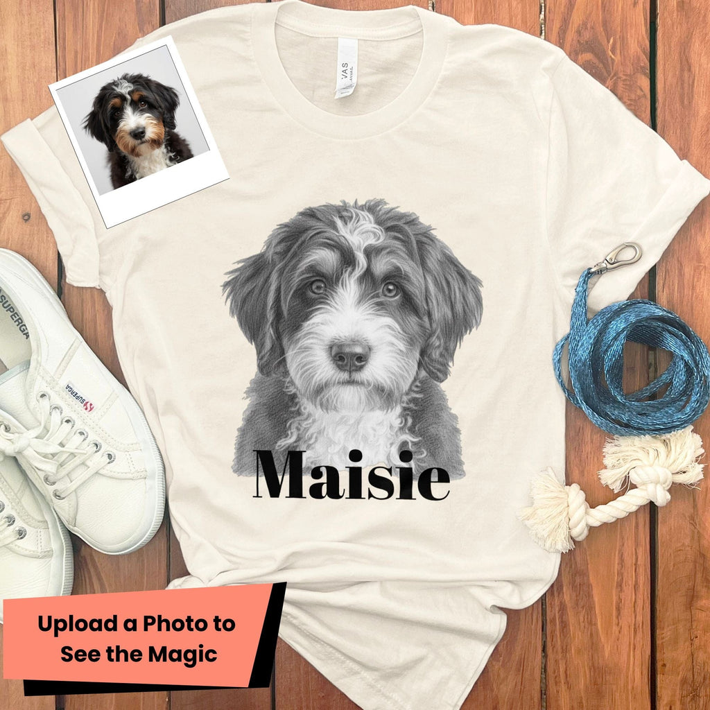 Custom Doodle Photo T-Shirt in Natural / S by Puppy Jo