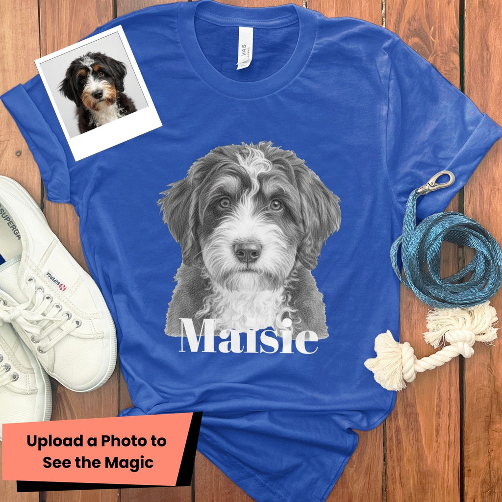 Custom Doodle Photo T-Shirt in True Royal / S by Puppy Jo