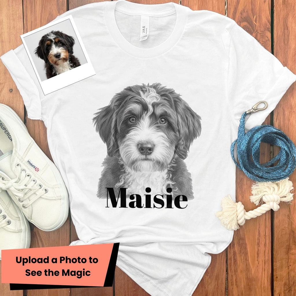 Custom Doodle Photo T-Shirt in White / S by Puppy Jo