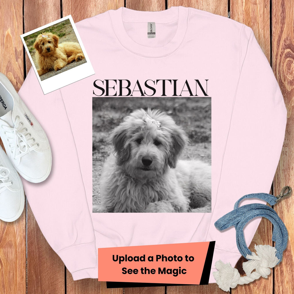Custom Pet Photo Name Sweatshirt in Light Pink / S by Puppy Jo