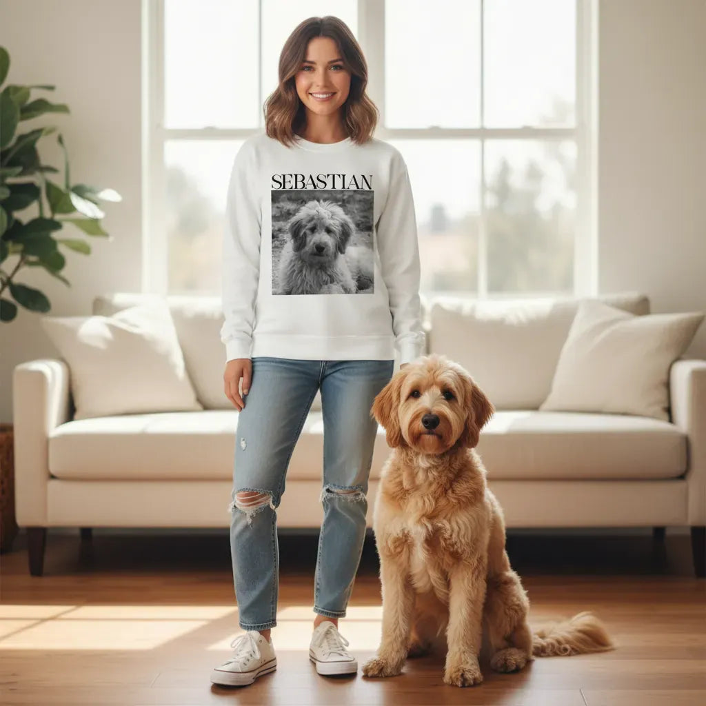 Custom Pet Photo Name Sweatshirt in by Puppy Jo
