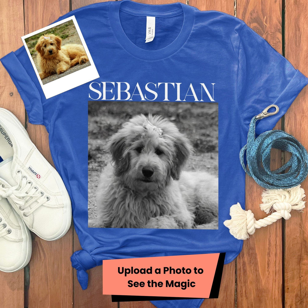Custom Pet Photo Name T-Shirt in True Royal / S by Puppy Jo