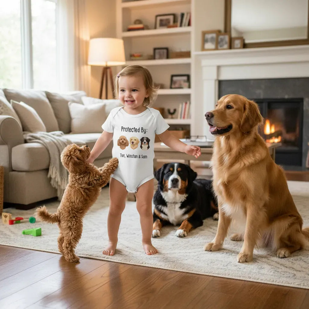 Custom Protected By Baby Bodysuit in by Puppy Jo