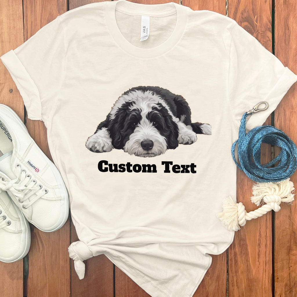 Custom Sleeping Sheepadoodle T-Shirt in Natural / S by Puppy Jo