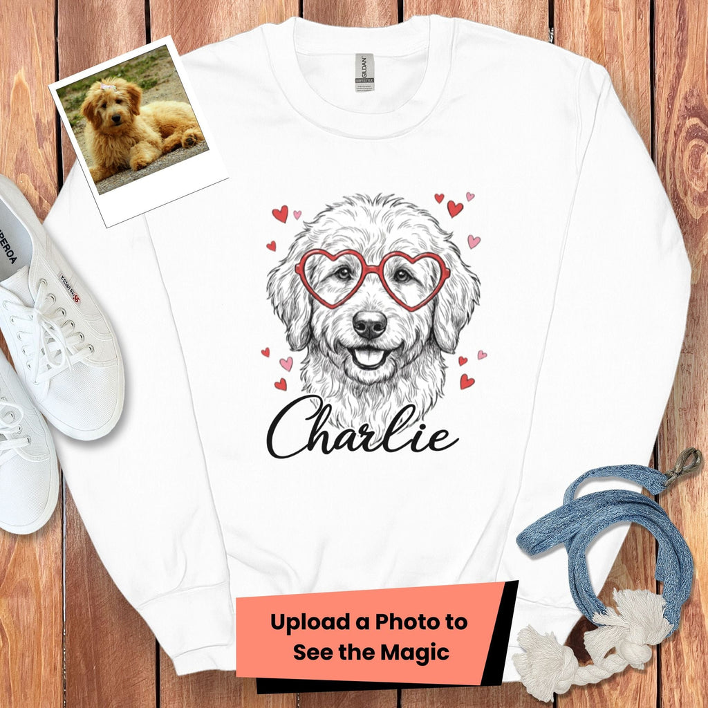 Custom Valentine Dog Sketch Sweatshirt in by Puppy Jo