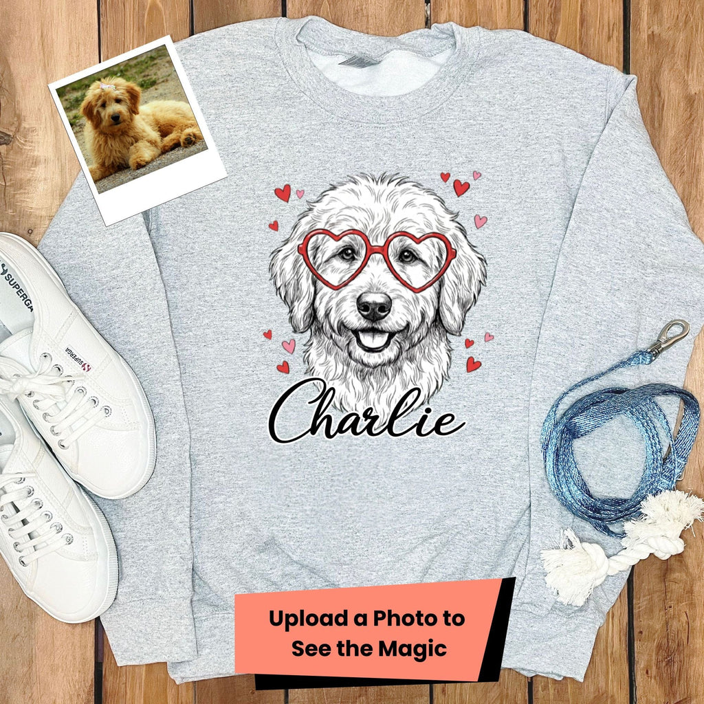 Custom Valentine Dog Sketch Sweatshirt in by Puppy Jo