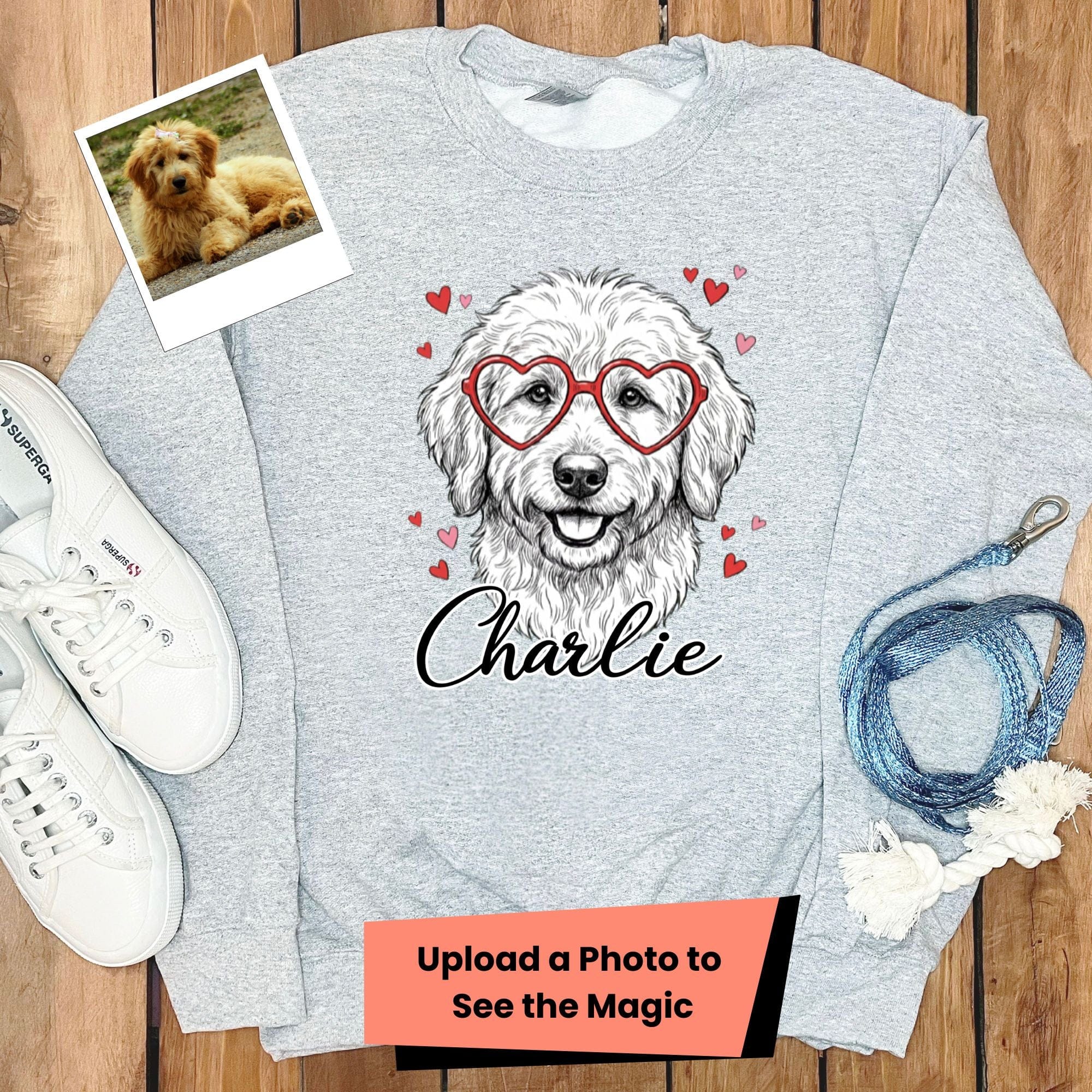 Custom Valentine Dog Sketch Sweatshirt in by Puppy Jo