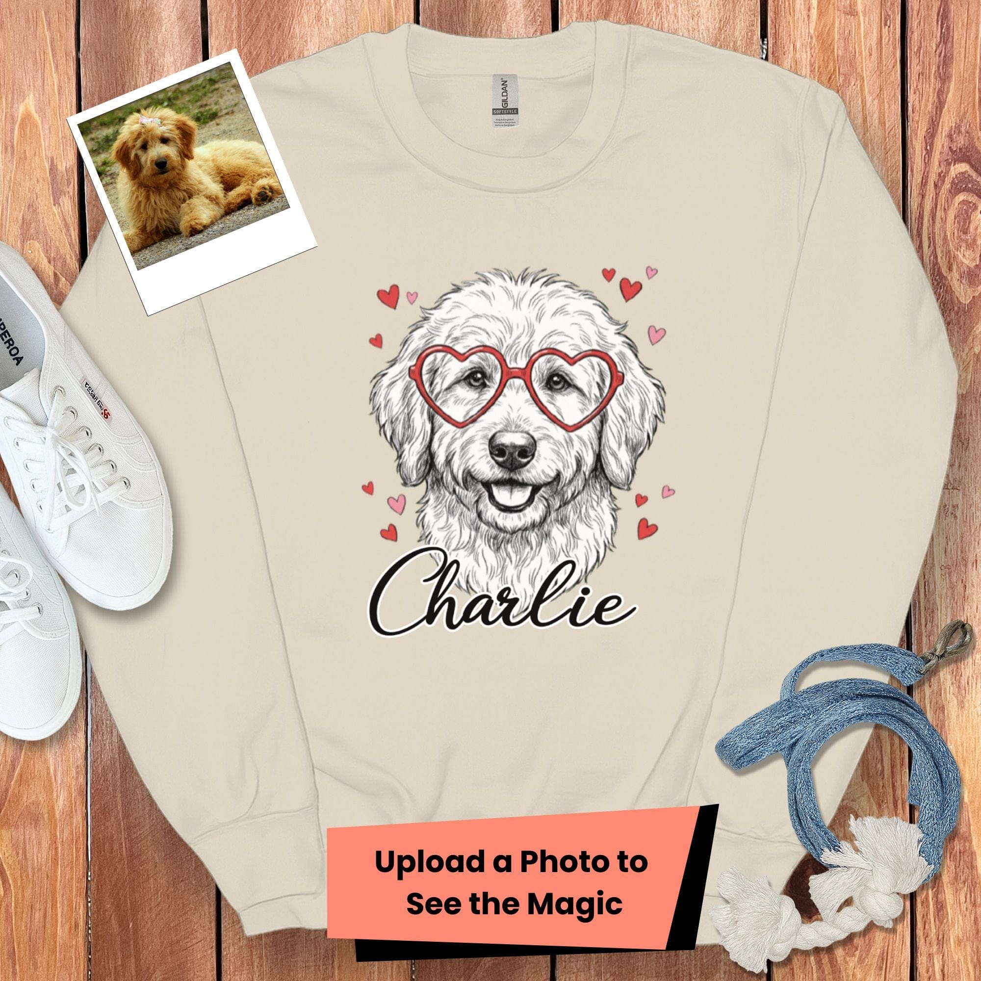 Custom Valentine Dog Sketch Sweatshirt in by Puppy Jo